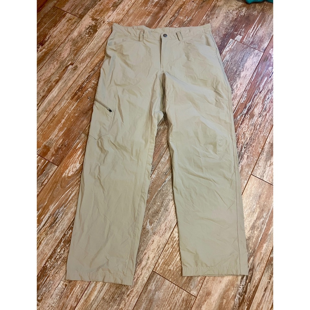 Patagonia Quandary Hiking Pants Mens 35 Tan Khaki Nylon Stretch Outdoor Trekking